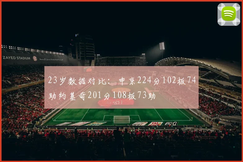 23岁数据对比：申京224分102板74助约基奇201分108板73助